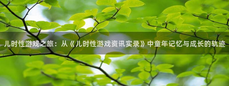欧博娱乐网页登录入口官网：儿时性游戏之旅：从《儿时性游戏资讯